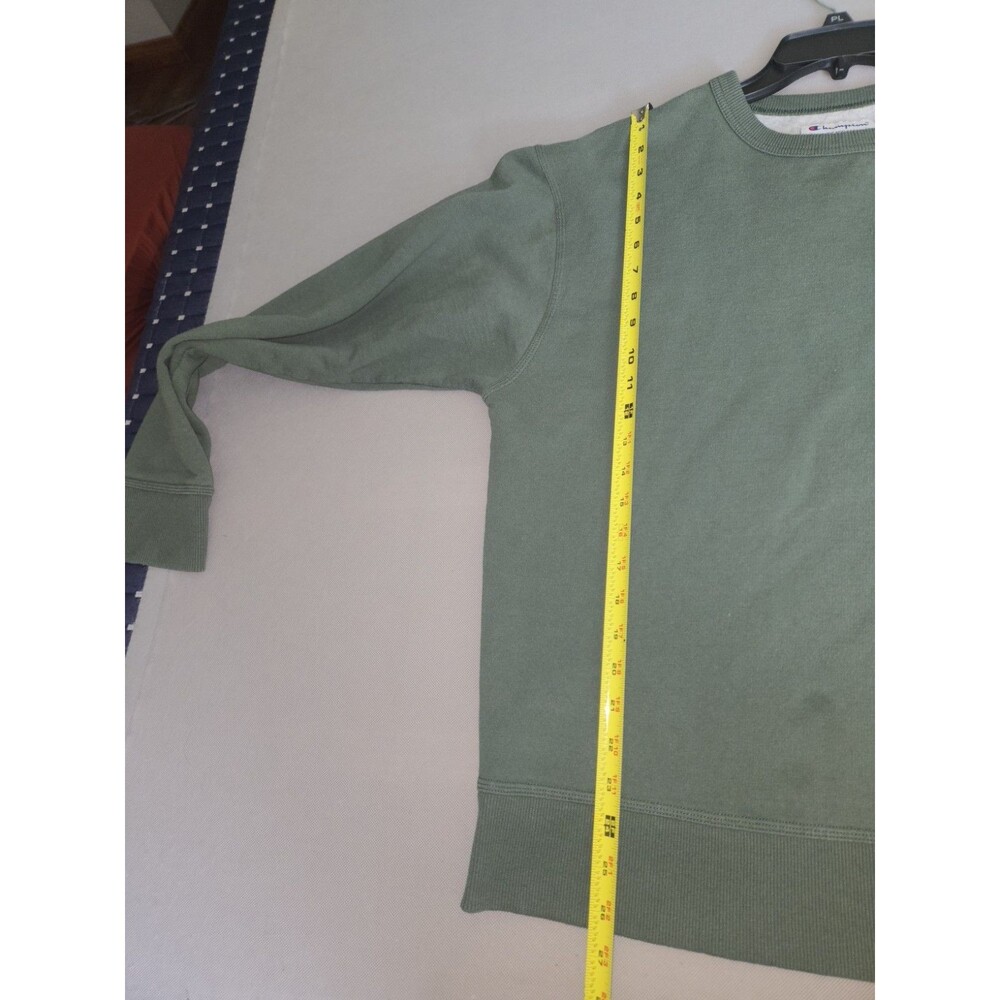Champion Mens Crewneck Sweatshirt Olive Sage Green Size Large Monogram C Logo - Picture 6 of 10